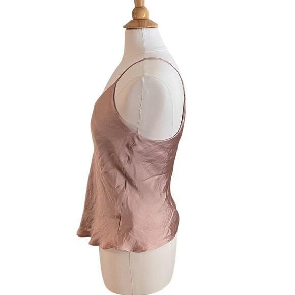Solemio Los Angeles Pale Pink Satin Spaghetti Strap Racerback Cami, S - Picture 3 of 11